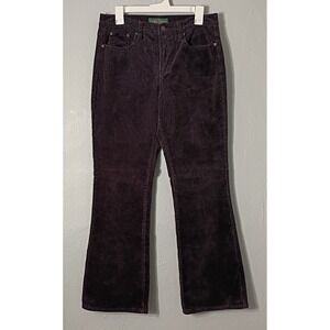 Lauren Ralph Lauren Black Corduroy Classic Bootcut Jeans Pants Sz‎ 8 Green Label